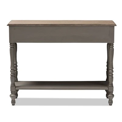Noemie Country Cottage Farmhouse Finished 2 Drawer Console Table Brown - Baxton Studio 5 Noemie Country Cottage Farmhouse Finished 2 Drawer Console Table Brown - Baxton Studio - Image 3