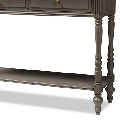 Noemie Country Cottage Farmhouse Finished 2 Drawer Console Table Brown - Baxton Studio 8 Noemie Country Cottage Farmhouse Finished 2 Drawer Console Table Brown - Baxton Studio - Image 6