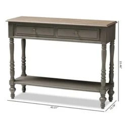 Noemie Country Cottage Farmhouse Finished 2 Drawer Console Table Brown - Baxton Studio 19 Noemie Country Cottage Farmhouse Finished 2 Drawer Console Table Brown - Baxton Studio -Console Tables Sales unnamed file 983